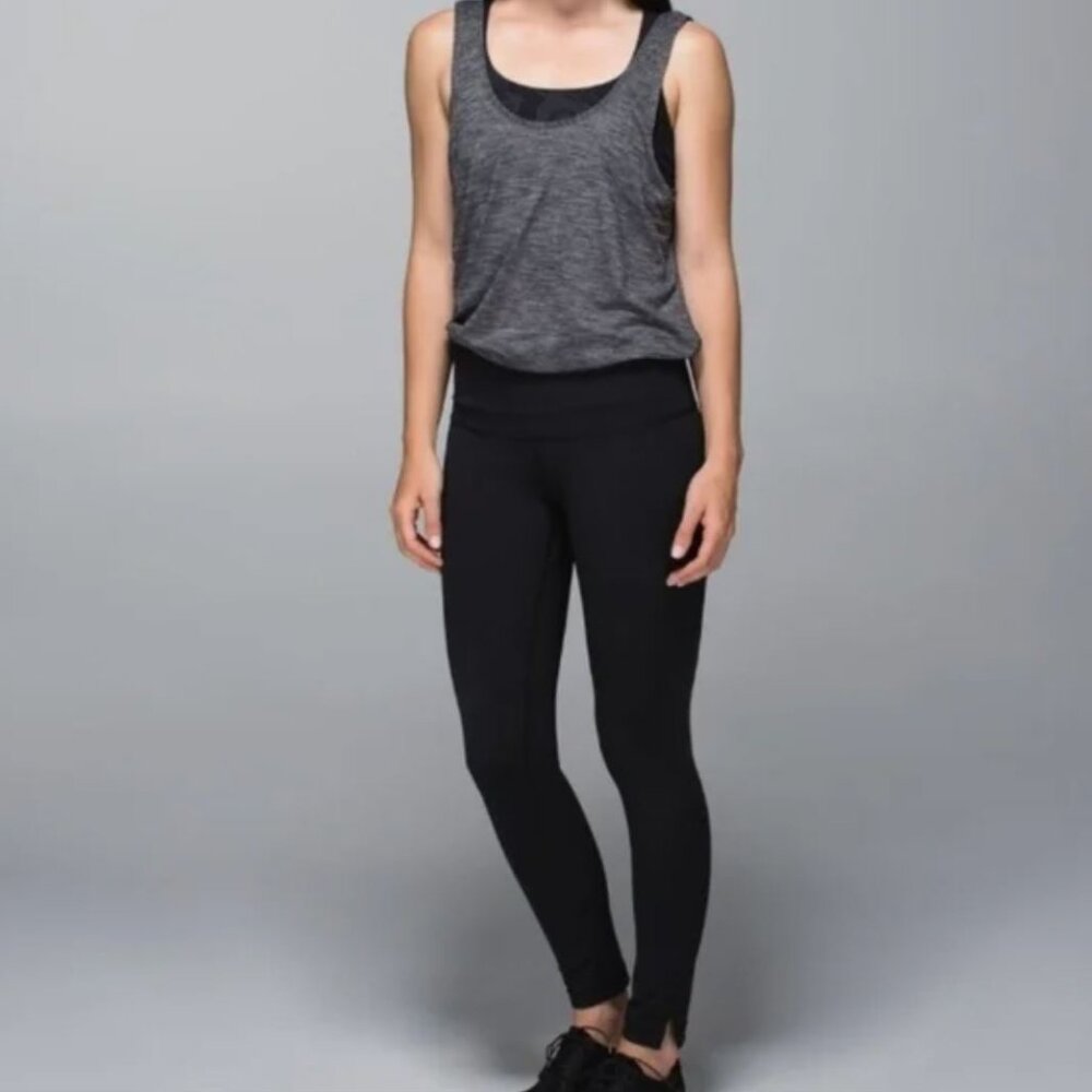 Lululemon | “Flip Your Dog Onesie” Jumpsuit Gray Top Black Pants | Size 4